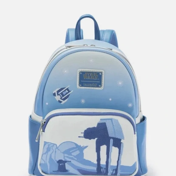 New with Tags! 2025 Star Wars Loungefly Hoth Blue Mini Backpack - Picture 1 of 8